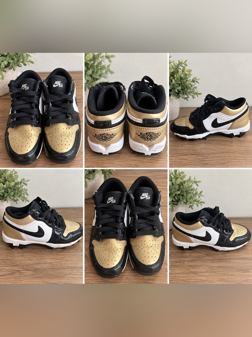 Kids Nike Jordan Softball Cleats – Black/Gold/White